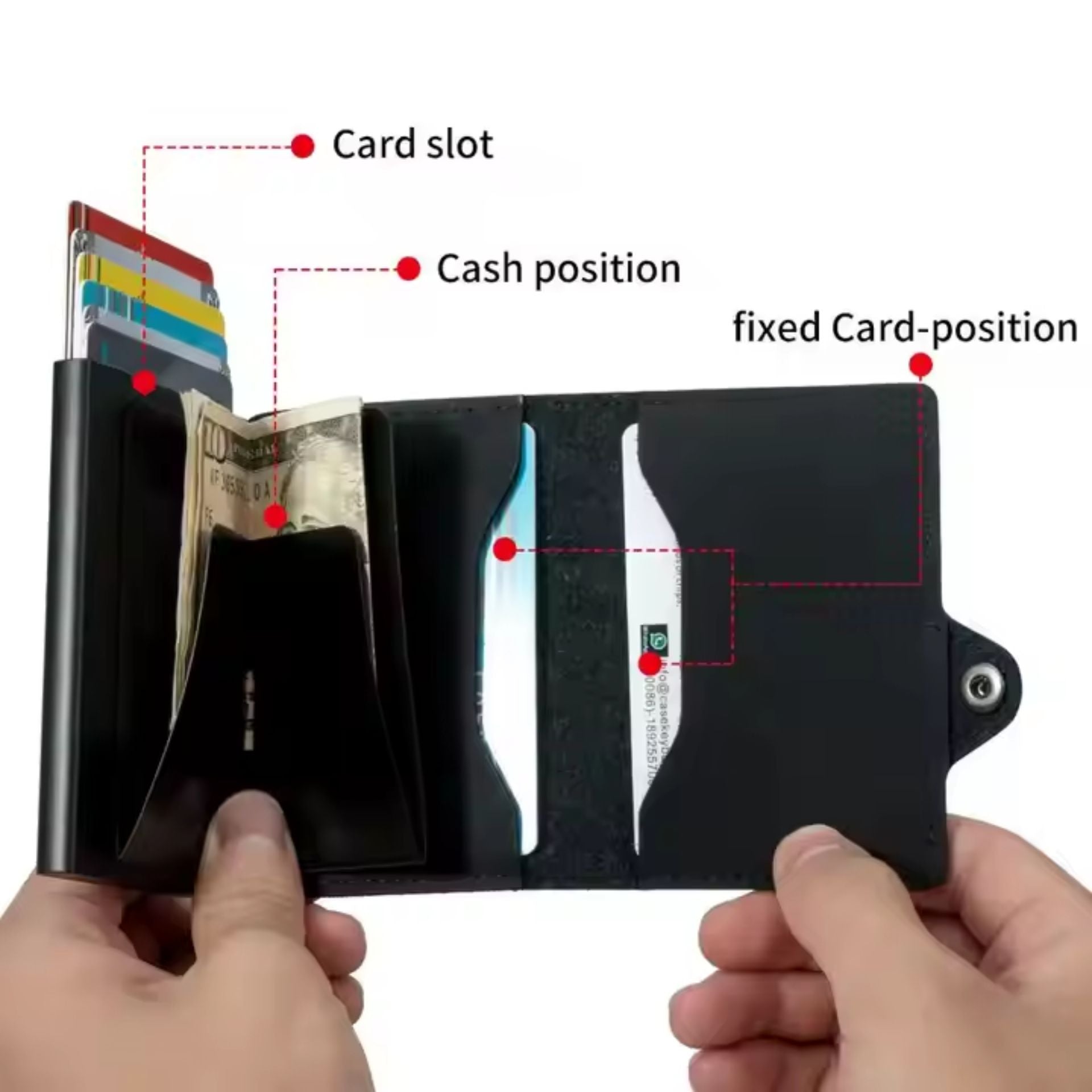 Billetera Tarjetero De Aluminio Black RFID Anti Clonación | Negro