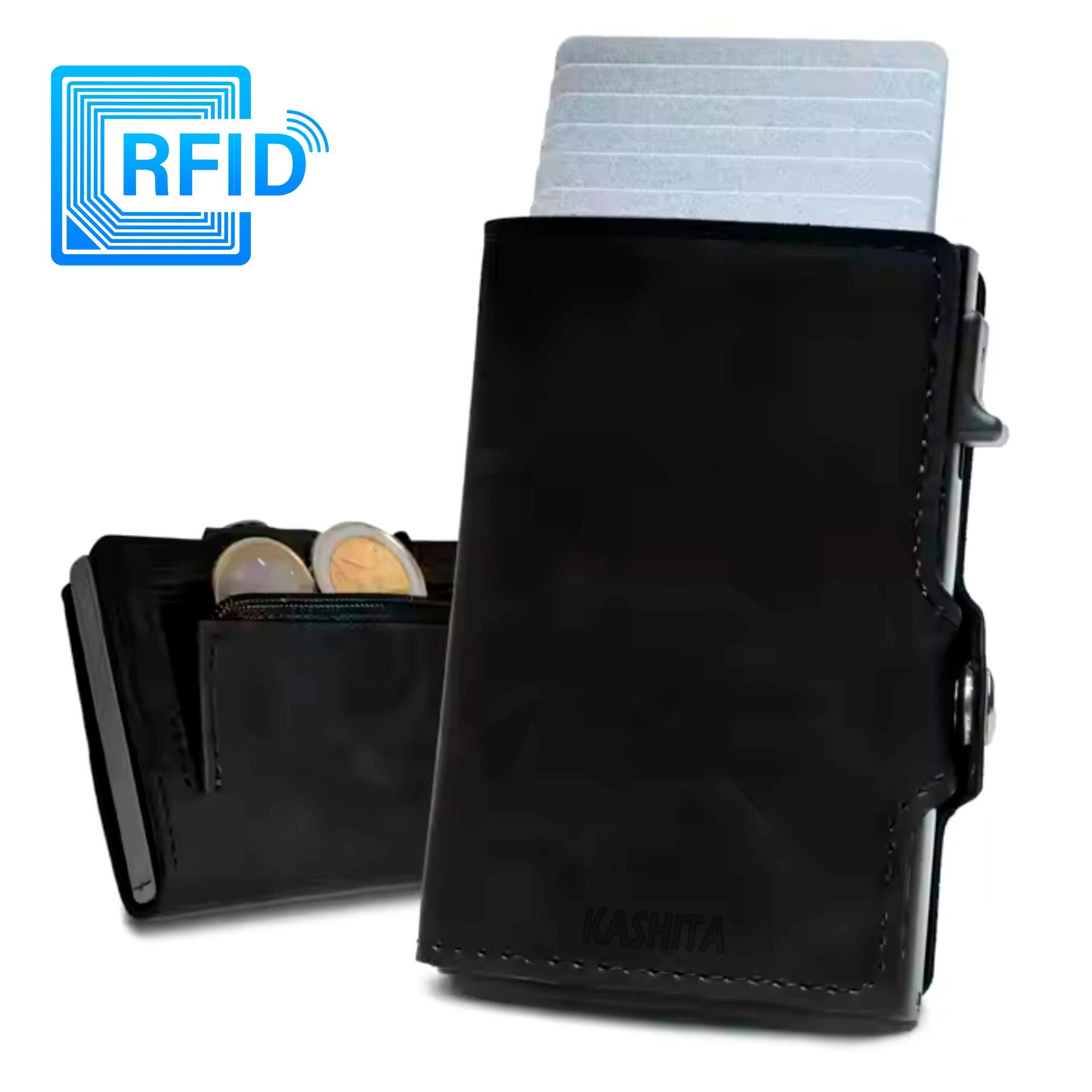 Billetera Tarjetero De Aluminio Black RFID Anti Clonación | Negro
