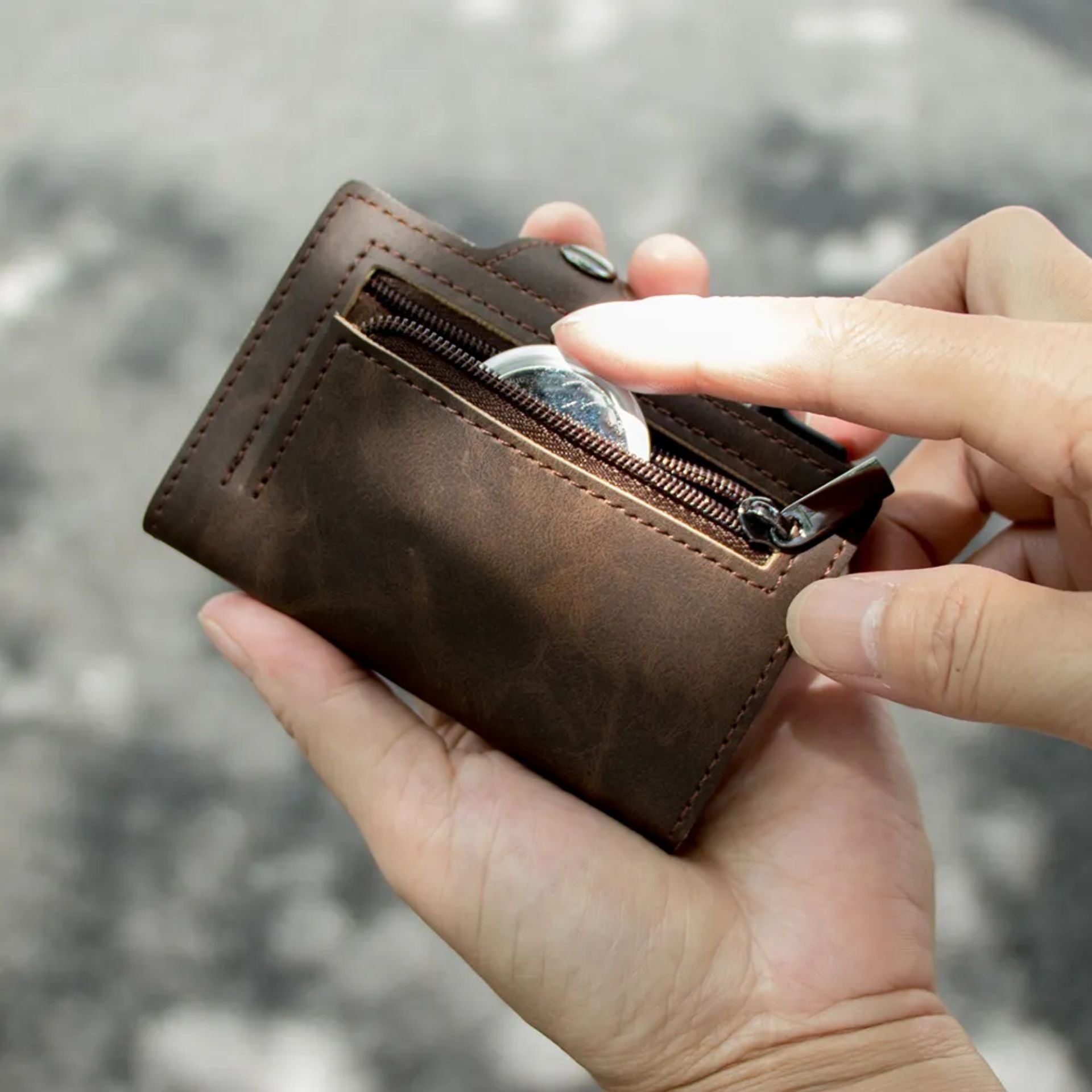 Billetera Tarjetero De Aluminio Espresso RFID Anti Clonación | Marrón