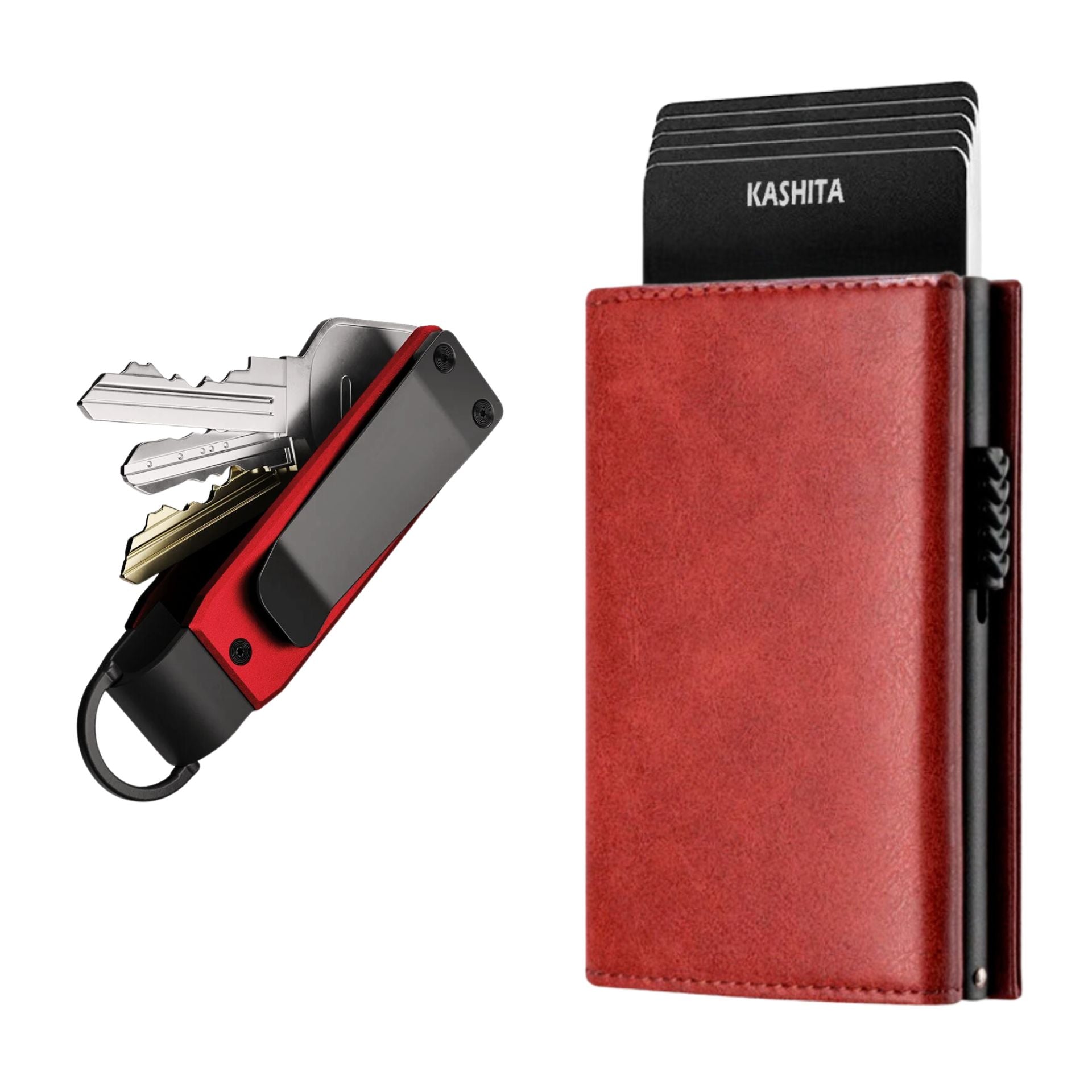 Crimson Red Pack | Kit Billetera + Llavero Rojo