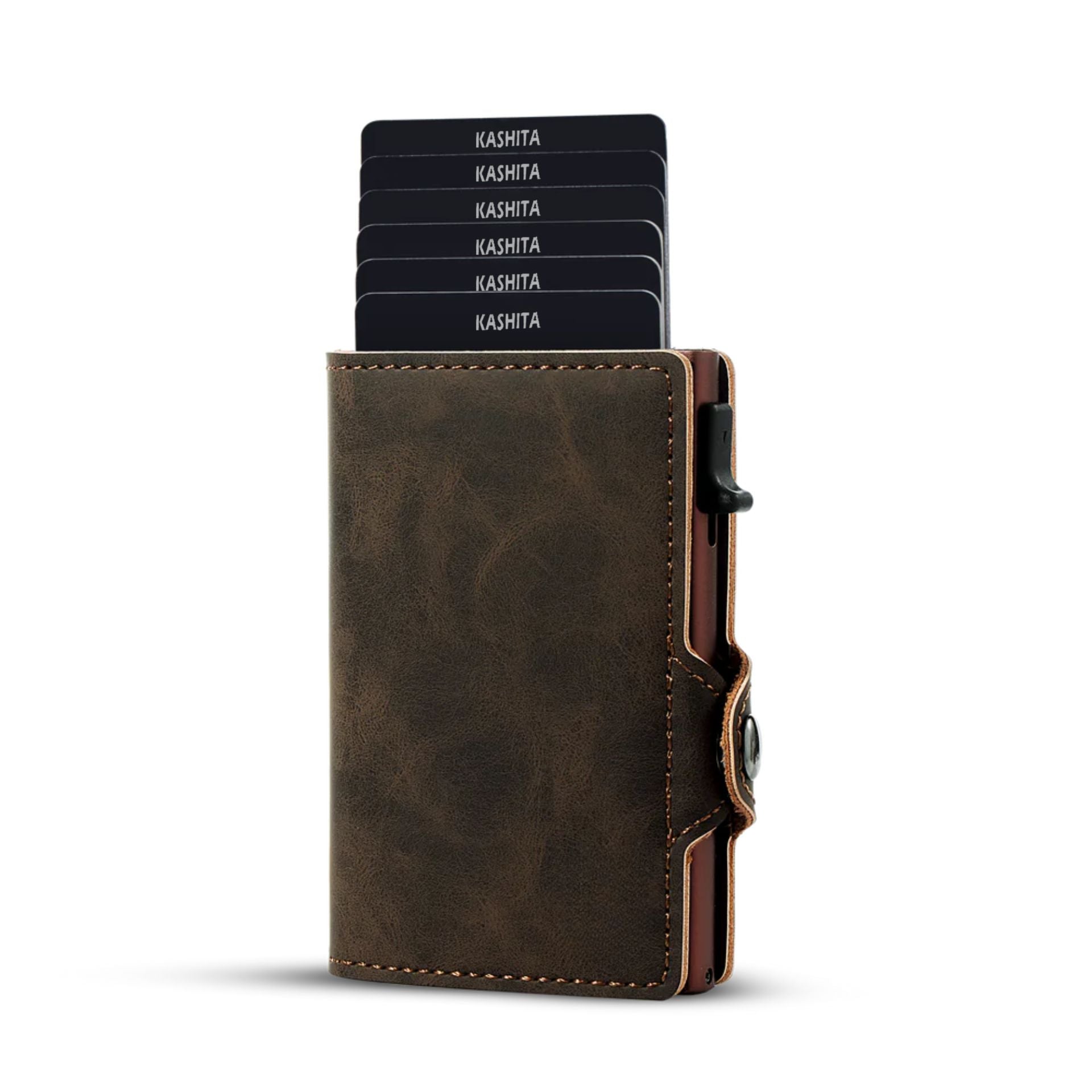 Billetera Tarjetero De Aluminio Espresso RFID Anti Clonación | Marrón