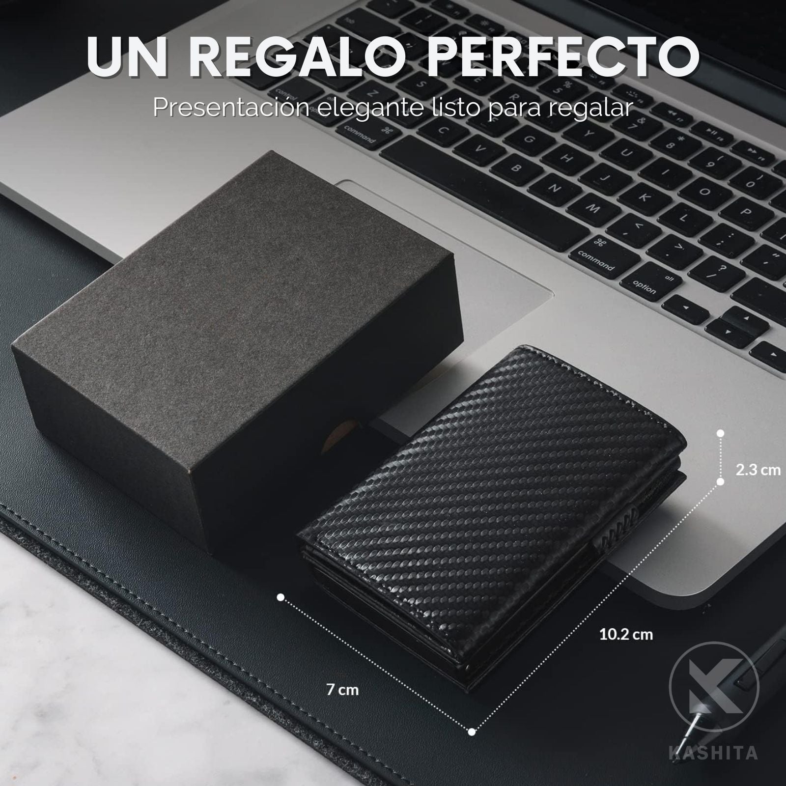 Billetera Carbon Fiber RFID - Cuero Liso