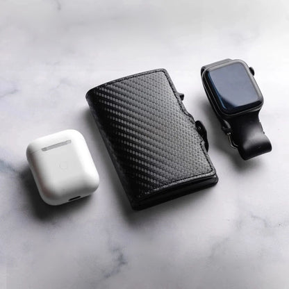 Billetera Tarjetero De Aluminio Carbon Fiber RFID Anti Clonación | Fibra de Carbono