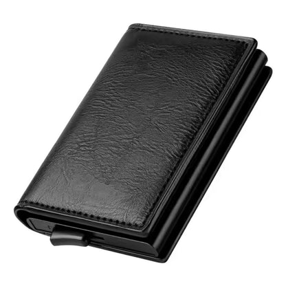 Billetera Tarjetero de aluminio tipo Cuero