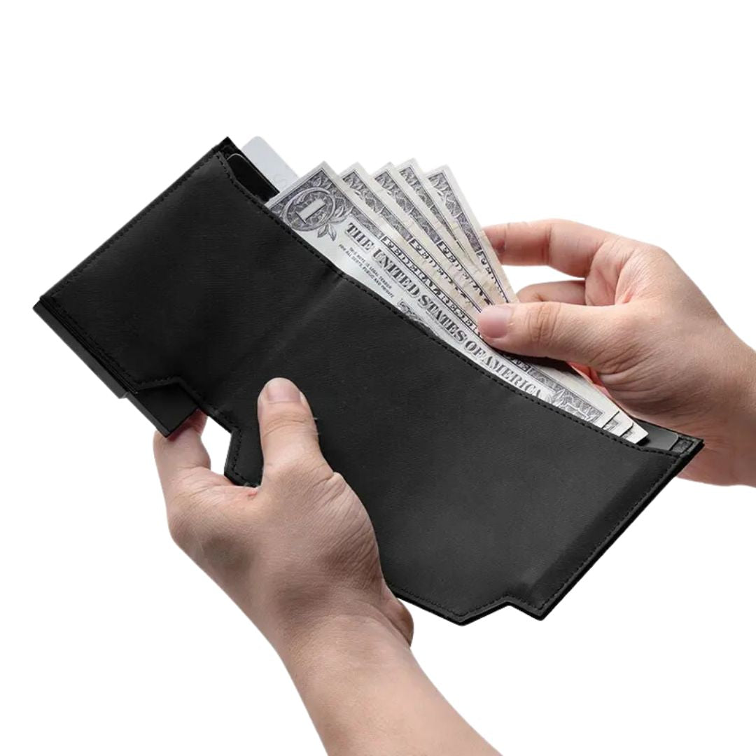 KVC403 - Billetera tres cuerpos con espacio para billetes y bolsillo para monedas con cierre magnético