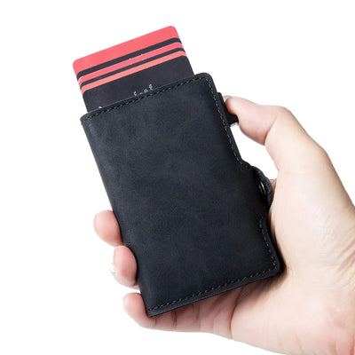 Billetera Tarjetero De Aluminio Black RFID Anti Clonación | Negro