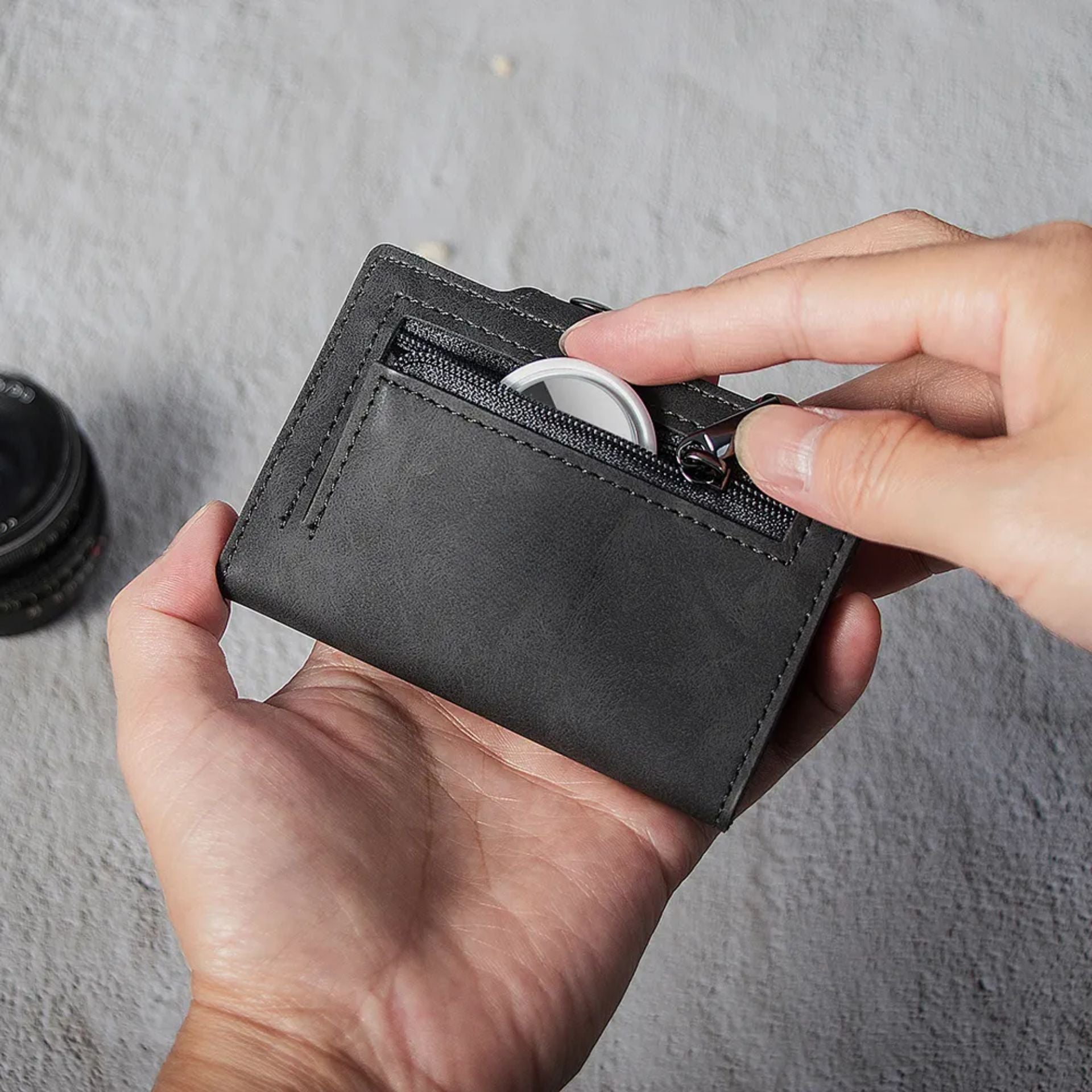 Billetera Tarjetero De Aluminio Gray RFID Anti Clonación | Gris