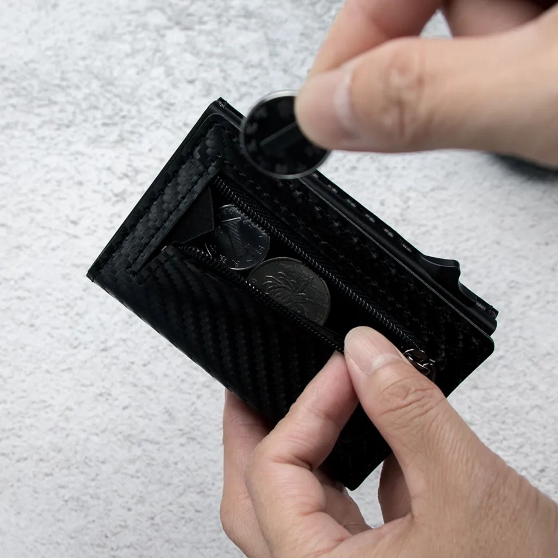 Billetera Tarjetero De Aluminio Carbon Fiber RFID Anti Clonación | Fibra de Carbono