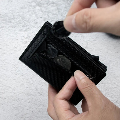 Billetera Tarjetero De Aluminio Carbon Fiber RFID Anti Clonación | Fibra de Carbono