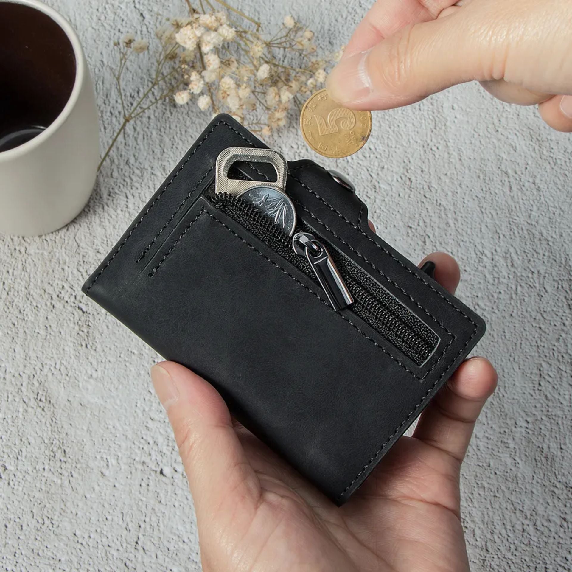 Billetera Tarjetero De Aluminio Black RFID Anti Clonación | Negro