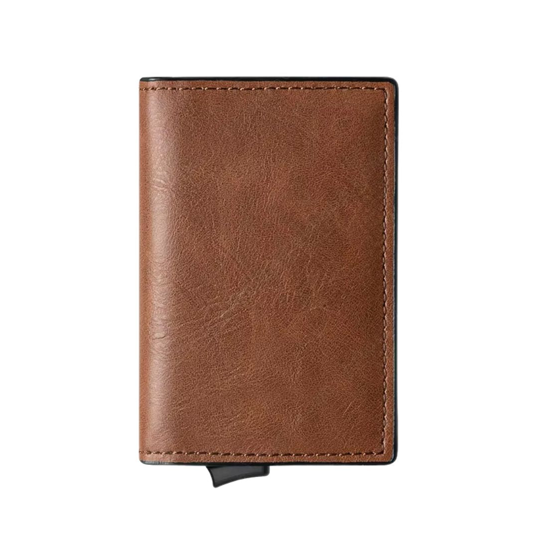 Billetera Tarjetero de aluminio tipo Cuero
