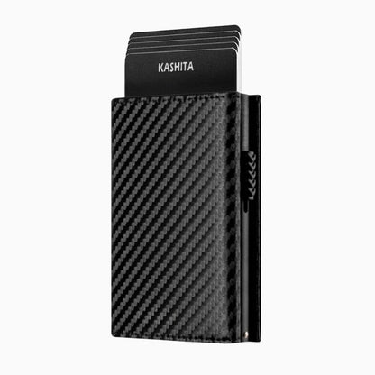 Billetera Carbon Fiber RFID - Cuero Liso