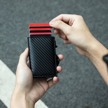 Billetera Tarjetero De Aluminio Carbon Fiber RFID Anti Clonación | Fibra de Carbono