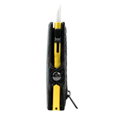 Billetera Tarjetero De Aluminio Carbon Fiber Gold RFID Anti Clonación | Fibra de Carbono Dorado